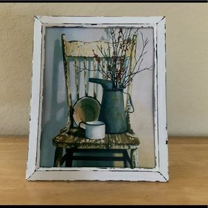 Farmhouse Primitive country chair picture 8x10 w/frame